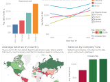 Dashboard Containing Various Visualizations Of Data Science Salaries